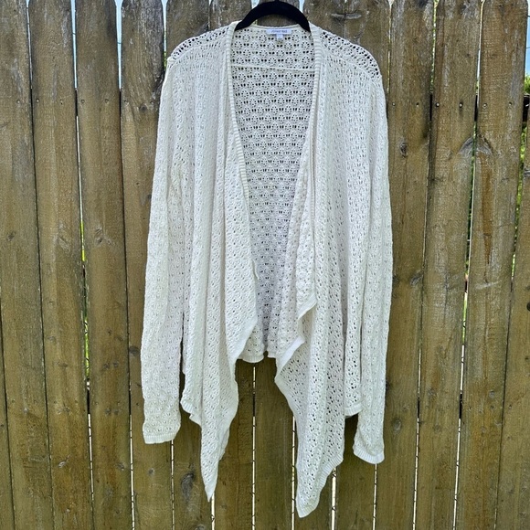 Johnny Was Selah Draped Cardigan White 100% Cotton Sz S - Picture 7 of 13